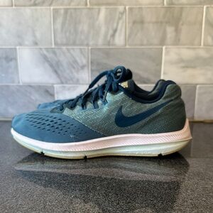 Nike Zoom Winflo 4 Teal and Navy Running Shoes